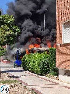 Incendio en autobús urbano de Valladolid