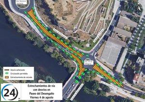 Obras del nuevo tramo de la red ciclista provocarán cortes y desvíos en la Glorieta de los Milagros mañana.