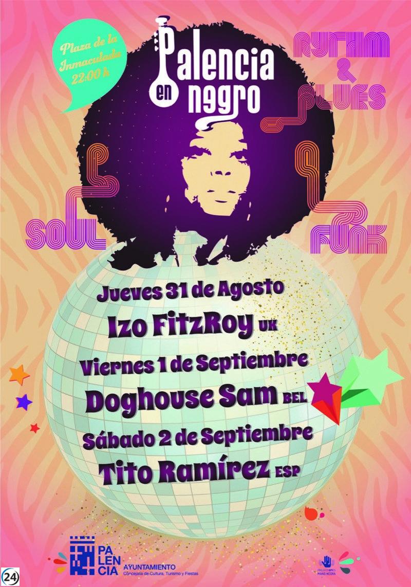 Exitosas actuaciones de Tito Ramírez, Izo FistRoy y Dighouse Sam & His Magnatones en el festival 'Palencia en negro'.