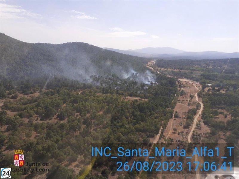 El fuego en Santa María del Tiétar arrasa casi diez hectáreas