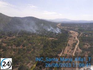 El fuego en Santa María del Tiétar arrasa casi diez hectáreas