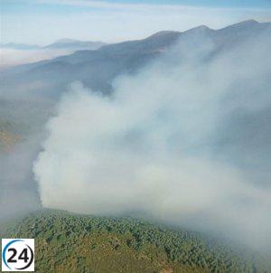 Incendio de nivel 1 en el Parque de la Montaña de Riaño y Mampodre en León el viernes.