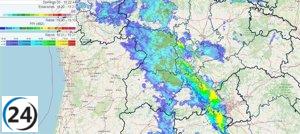 La intensidad de las lluvias se desplaza al oeste de CyL y afecta a Ávila, Segovia, Valladolid y Zamora