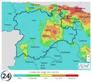 Alerta máxima por incendios en el sur de Burgos el sábado