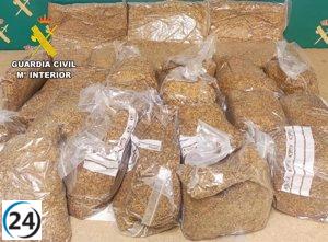 La Guardia Civil de Burgos incauta 49 kg de tabaco ilegal.