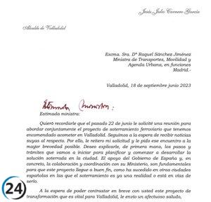 Carnero presiona a Raquel Sánchez para una reunión de