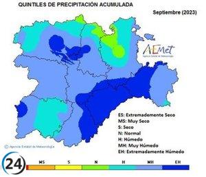Septiembre rompe récord como el mes más cálido y húmedo con un aumento del 106% en comparación con los valores normales.