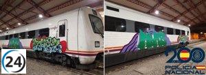 Dos jóvenes son arrestados por vandalismo en un tren en Medina del Campo, Valladolid.
