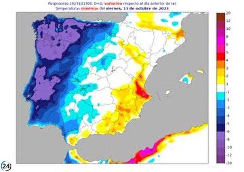 Llueve con intensidad y bajan drásticamente las temperaturas a corto plazo