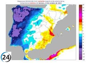 Llueve con intensidad y bajan drásticamente las temperaturas a corto plazo