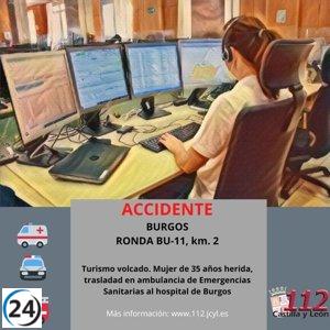 Accidente en la ronda BU-11 de Burgos deja a una persona herida.