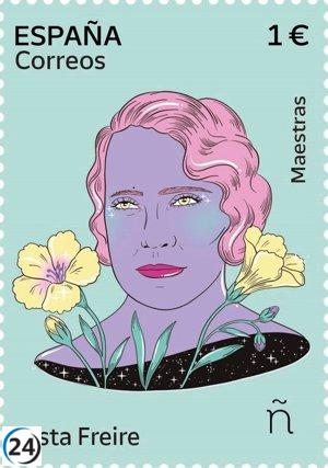 Justa Freire, la destacada pedagoga de Zamora, es honrada con un sello postal por Correos.