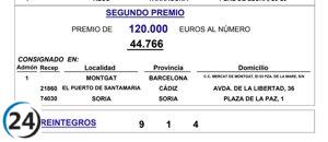 Soria capital celebra la suerte con el segundo premio del Sorteo de la Lotería Nacional del sábado.