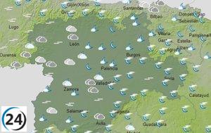 Precaución en Ávila, Burgos y Salamanca por lluvias y vientos fuertes de hasta 80 km/h.