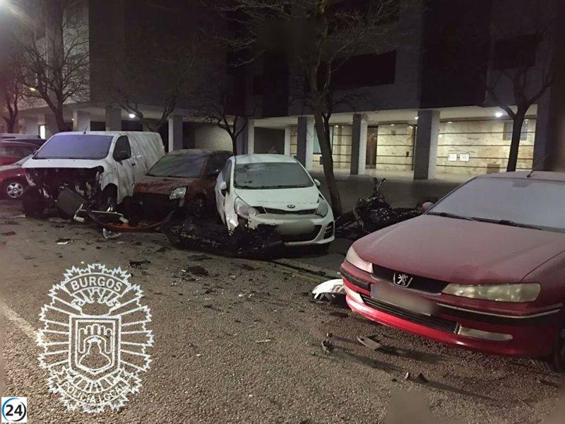 Un desafortunado incidente de tráfico deja a su paso una estela de destrucción en Burgos